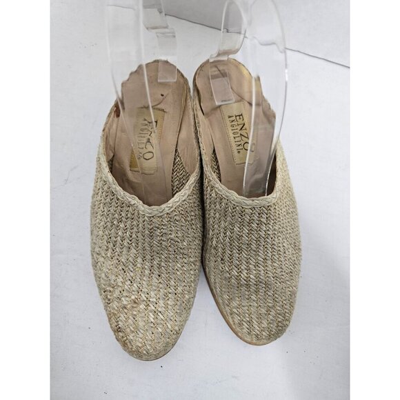 Vintage Enzo Angiolini Tan Woven Slip On Mule - Picture 4 of 14
